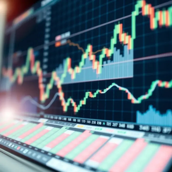 Technical indicators overlay on a trading chart showing trend analysis for market decisions
