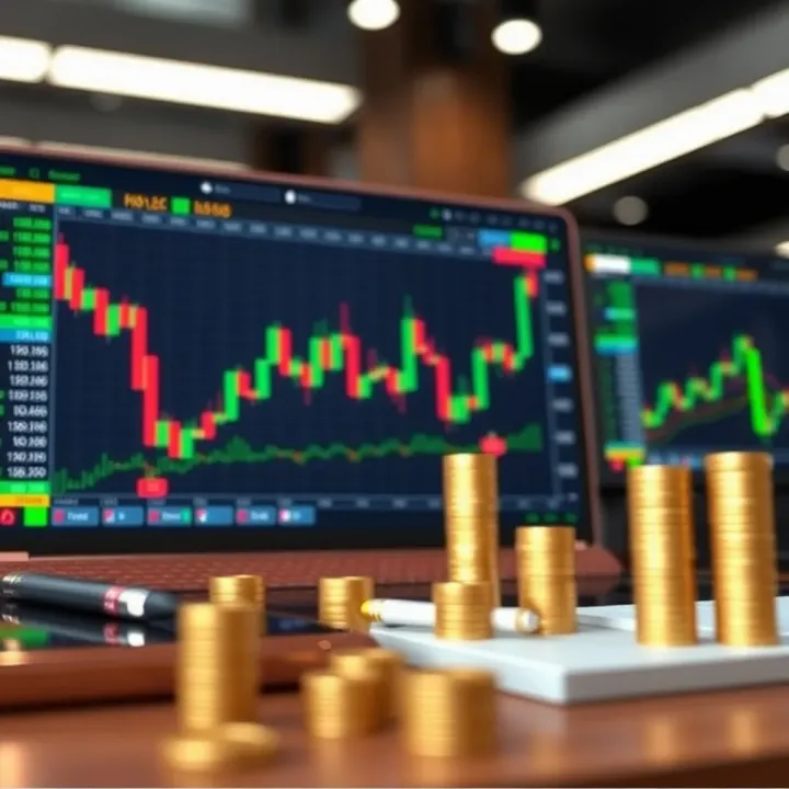 Conceptual graphic showing key forex trading tools and terminology