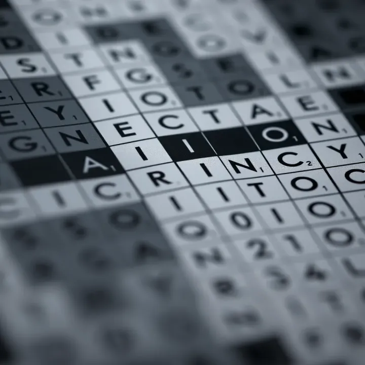 Crossword clue highlighting the use of binary digits with an example of decoding binary to letters