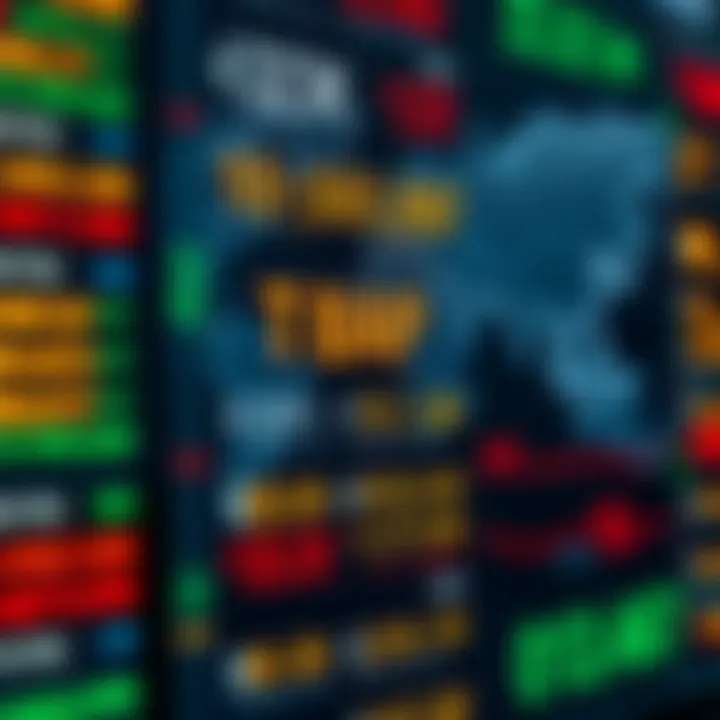 Illustration of global currency exchange rates displayed on digital screens