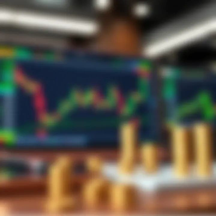 Conceptual graphic showing key forex trading tools and terminology