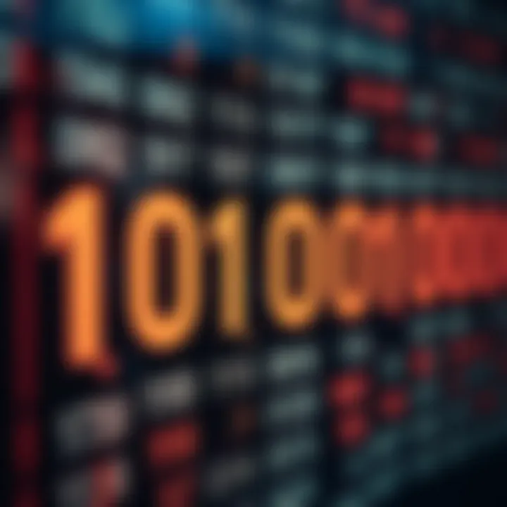 Alignment of Binary and Hexadecimal Values Visual representation of binary numbers aligned with equivalent hexadecimal values