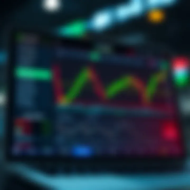Illustration of a digital trading platform interface highlighting risk management tools and broker selection options