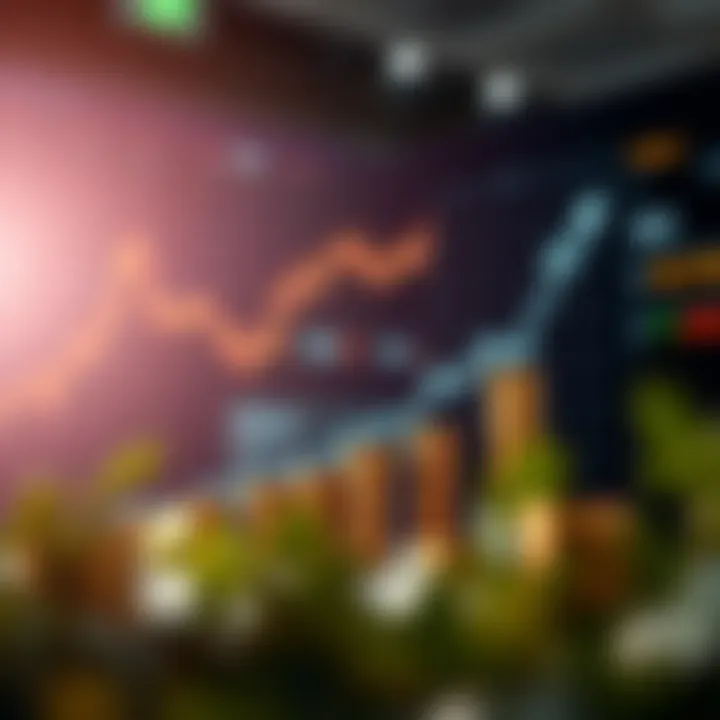 Graph showing upward financial growth and trading profits