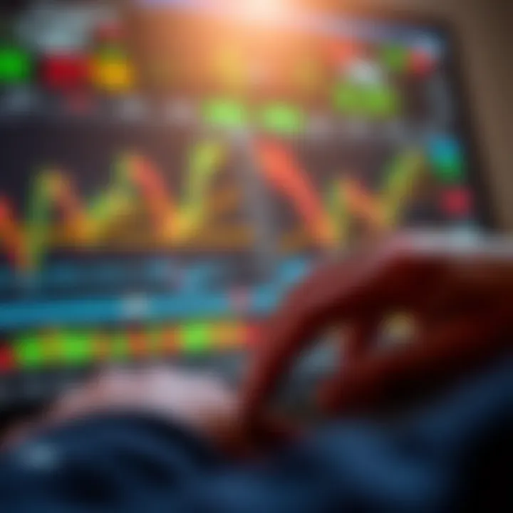 User navigating a forex trading platform dashboard with charts and currency pairs