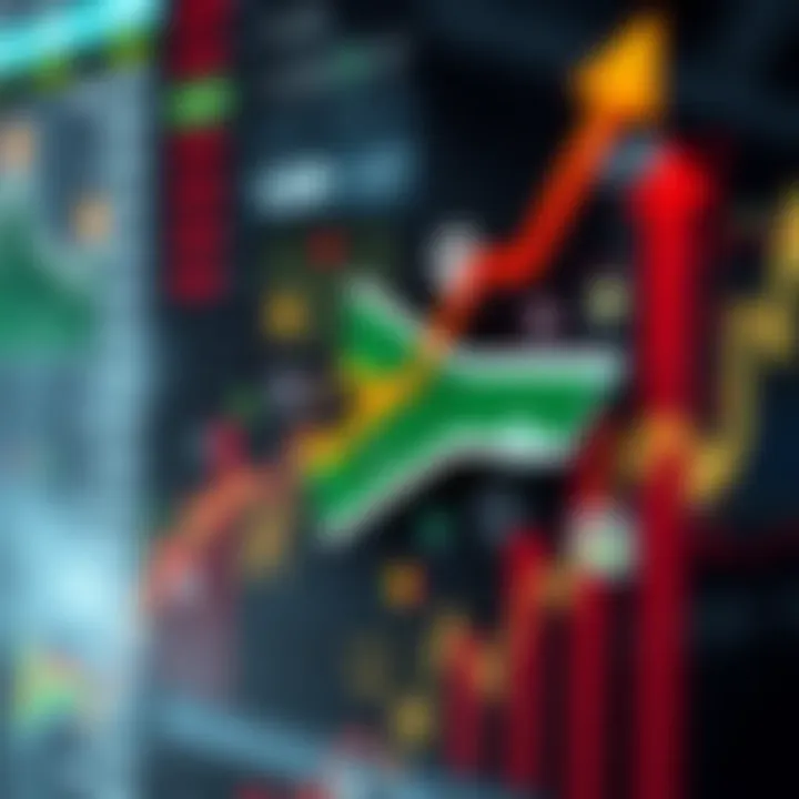 South African stock market sectors represented by various industry icons and upward trend arrows
