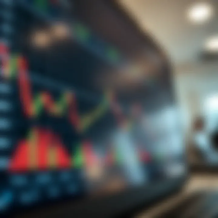 Graph showing currency exchange rate trends on a digital trading platform