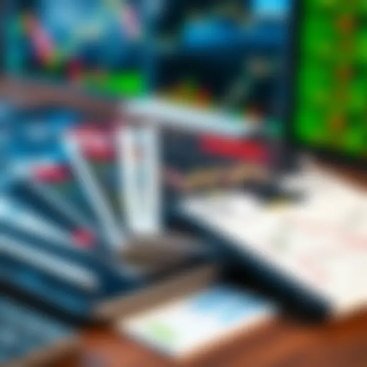 Collection of various digital forex trading guides and educational PDFs on a tablet