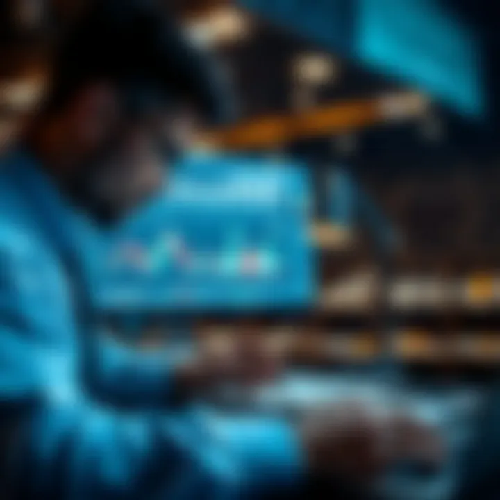 Business professionals analyzing financial data to identify potential fraud risks