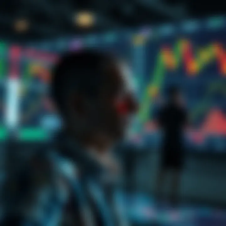 Conceptual visualization of risk management and trading psychology in forex markets