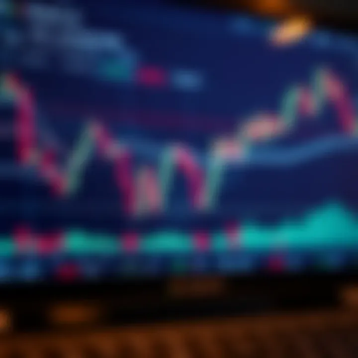 Graph depicting currency pair fluctuations on a digital trading platform screen
