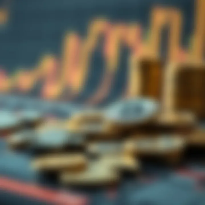 Conceptual illustration of risk management and market psychology with coins and puzzle pieces