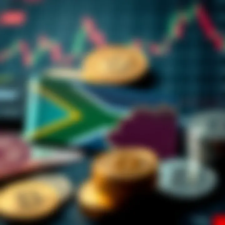 Conceptual illustration of risk management strategies in forex trading with South African currency symbols