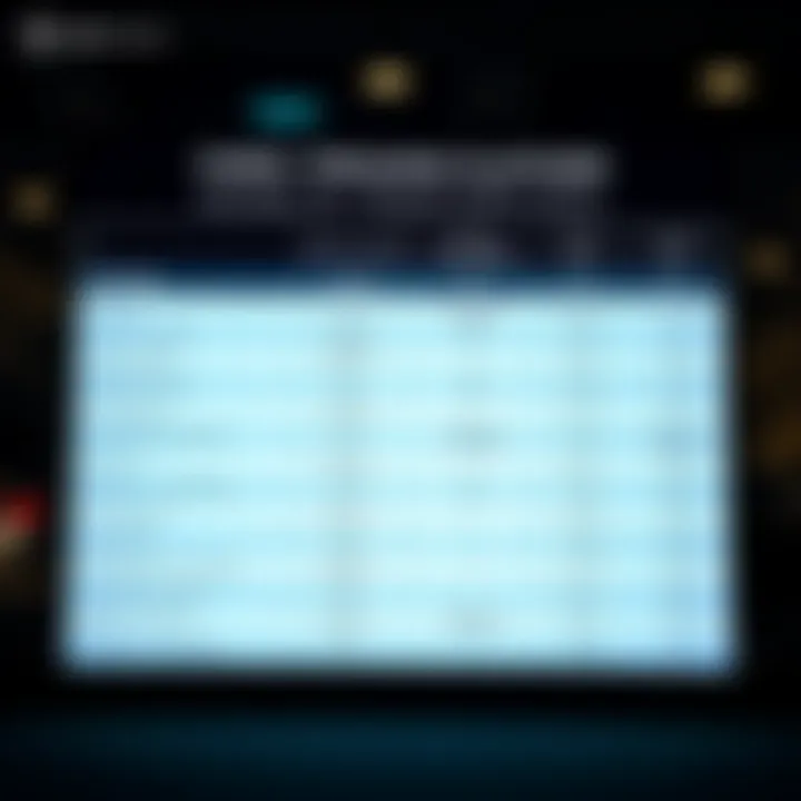 Comparison table displaying features and costs of various forex platforms for South African traders