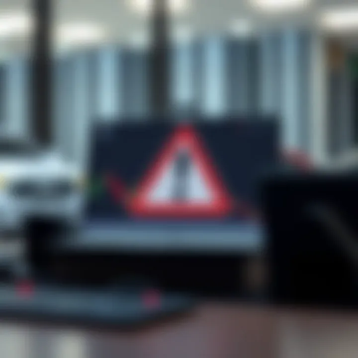 Visual guide on identifying warning signs of forex scams with emphasis on red flags and protective measures