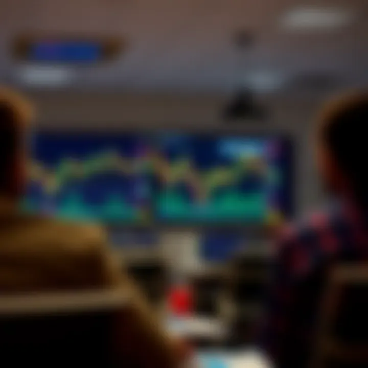 Detailed chart displaying currency exchange trends on digital screens in a Cape Town forex trading classroom