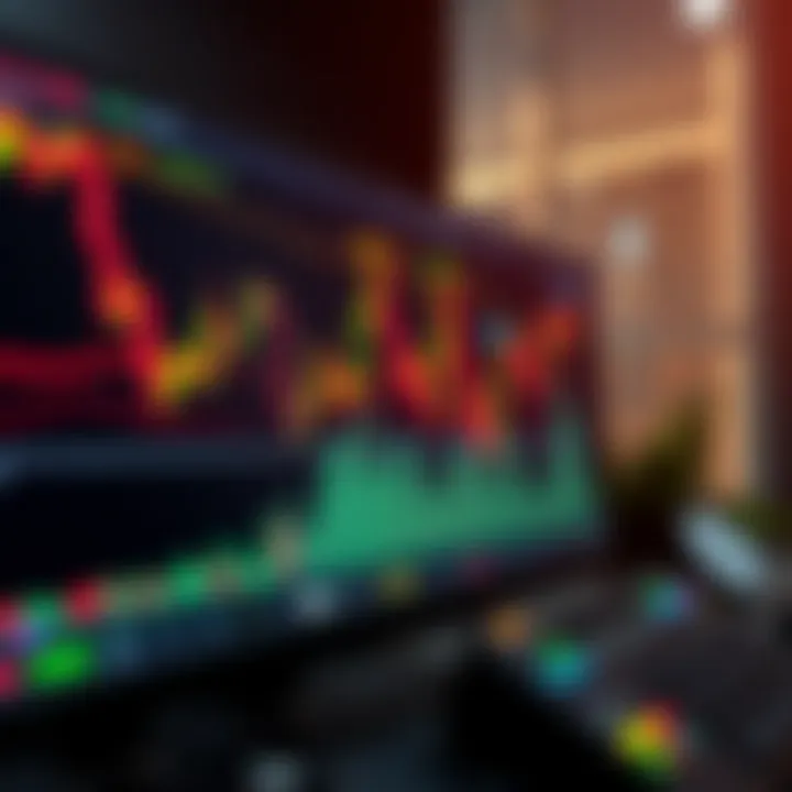 Forex trading platform displaying live currency charts and technical indicators