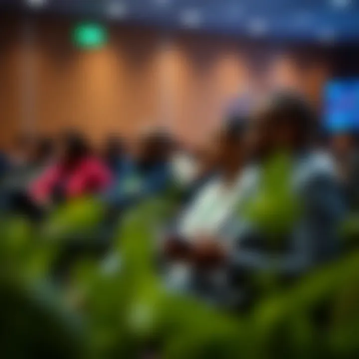 Attendees taking notes and engaging during a forex trading seminar session