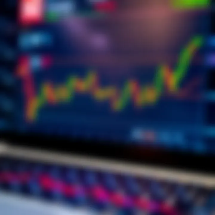 Graph showing currency exchange rates fluctuating on a digital trading platform
