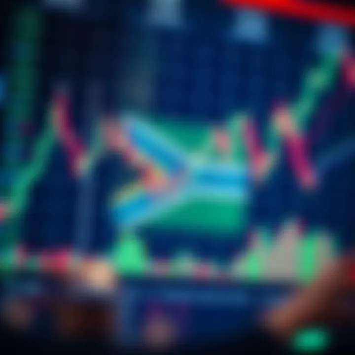South African flag overlayed on a forex trading chart showing currency pairs and market trends