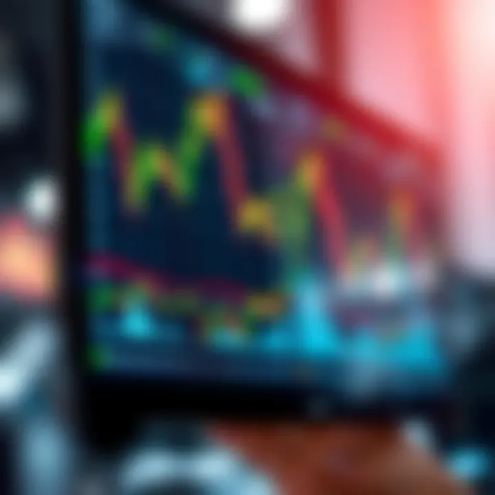 Forex trading charts and data on a digital screen