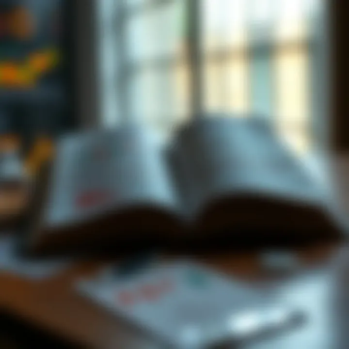 Illustration of an open book showing charts and graphs related to binary options trading