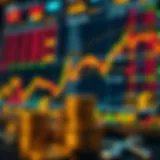 Islamic finance symbols with currency exchange charts