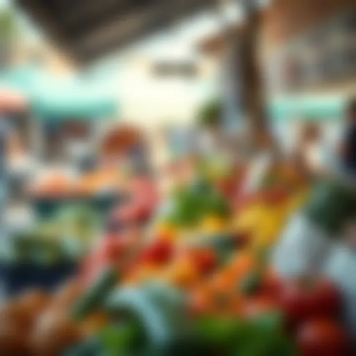 Fresh fruits and vegetables displayed at an outdoor market stall in Kenilworth