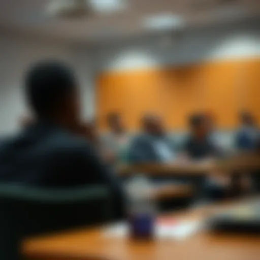Students attending a lecture on risk management in a South African university classroom