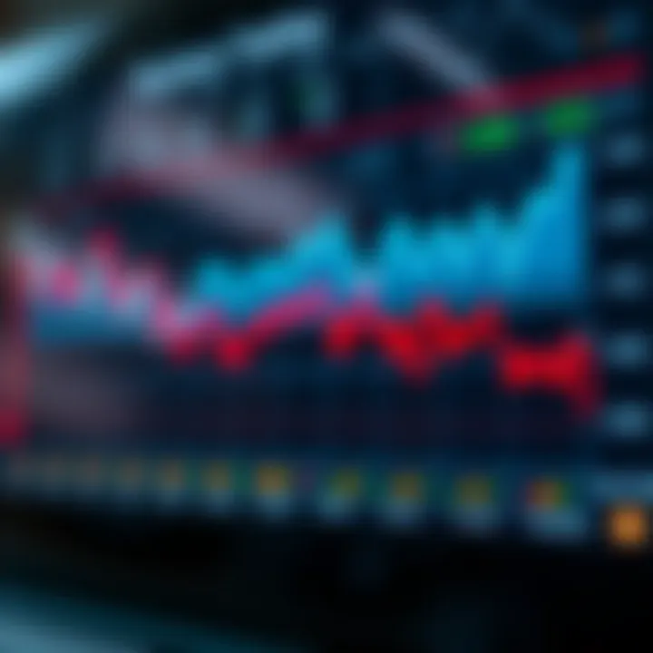 Graph displaying automated binary trading system performance with digital icons