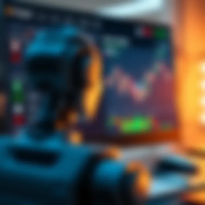 Binary Trading Platform with Robot Configuration and Market Insights Interface of binary trading platform showing robot settings and market analysis