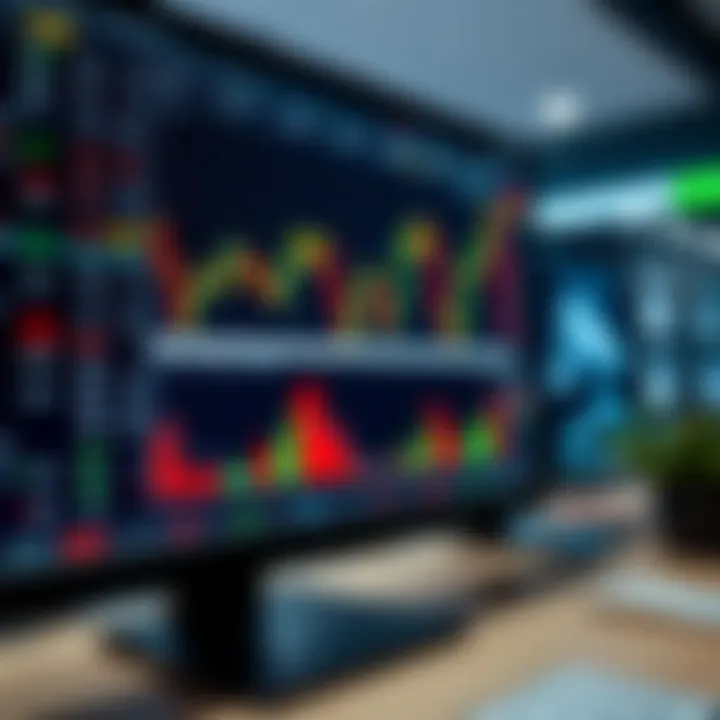 Illustration of a forex trading platform displaying charts and indicators on a computer screen