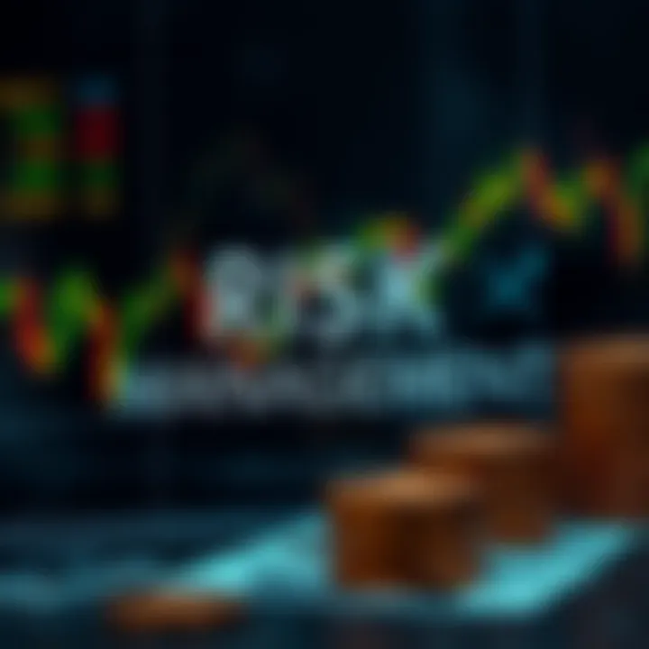 Conceptual graphic of risk management techniques in forex trading with financial symbols