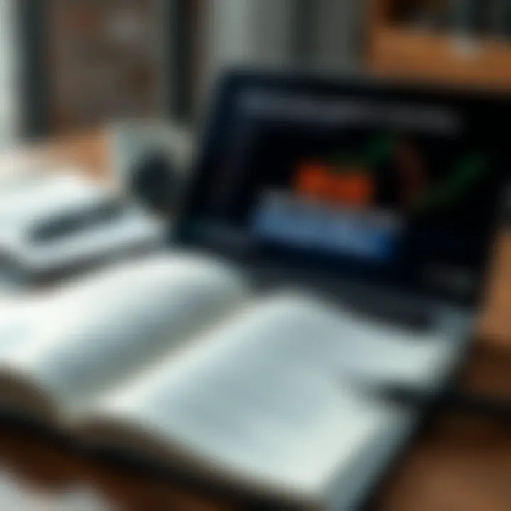 Open book and laptop displaying risk management course materials
