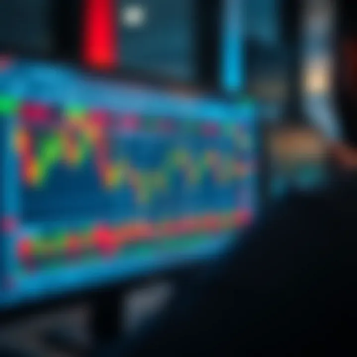 Graphical interface showing automated binary options trading software with charts and buy-sell signals