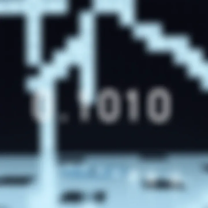 Diagram illustrating binary digits as a sequence of zeros and ones with a crossword grid in the background