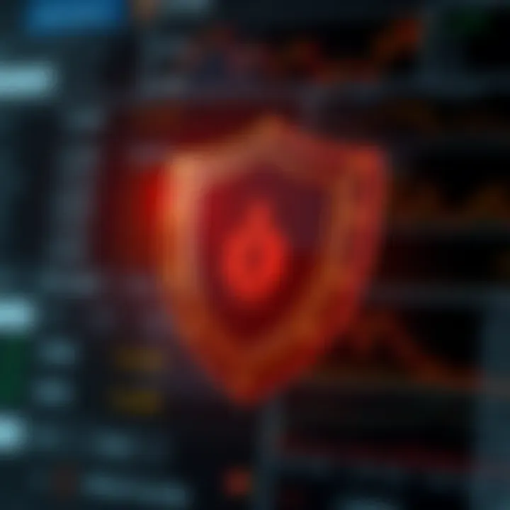 Illustration of a shield symbolizing protection over binary options trading platforms