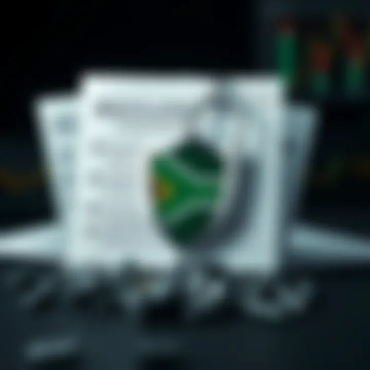 Illustration of financial regulation documents and a shield symbolizing protection in the South African market