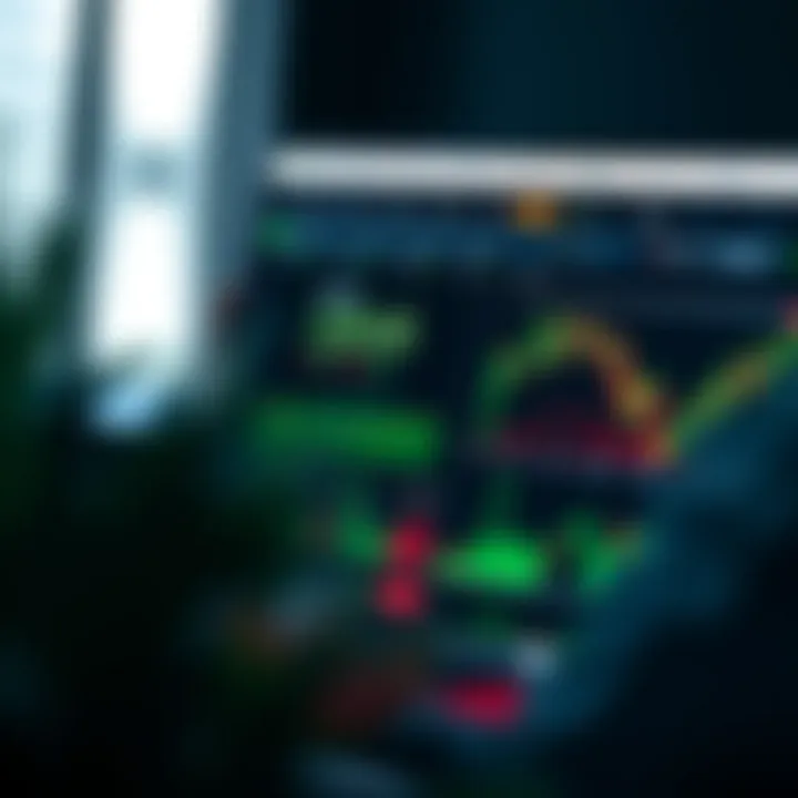 Interface of a binary options demo account showing virtual trading balance and market charts