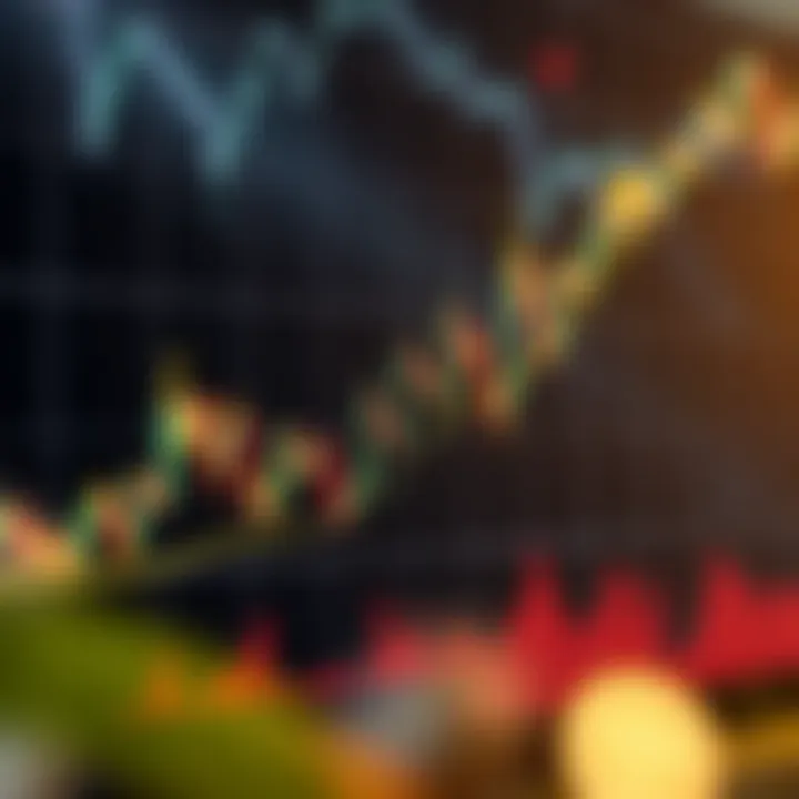 Illustration of a bearish continuation pattern featuring descending flags signaling ongoing downward market movement