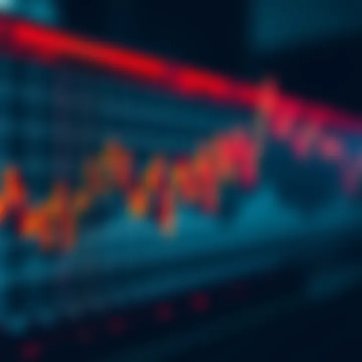 Graph showing currency exchange rates fluctuating in forex trading