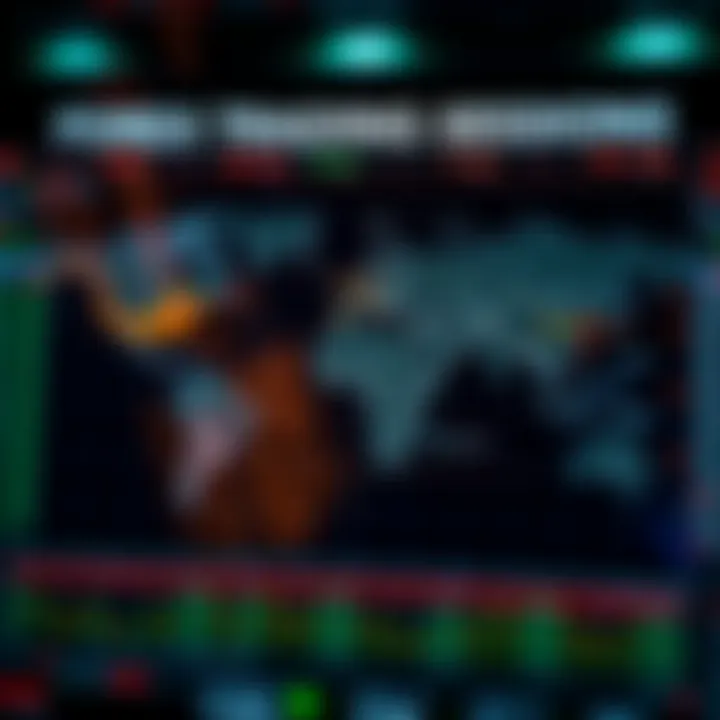 Global map highlighting major forex trading sessions around the world