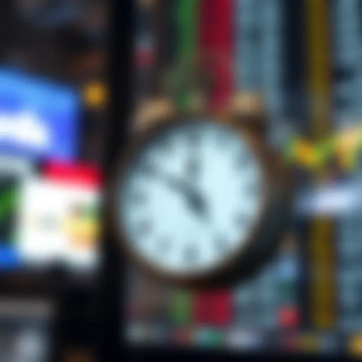 Clock illustrating the opening and closing hours of major forex trading centers relevant to South African traders