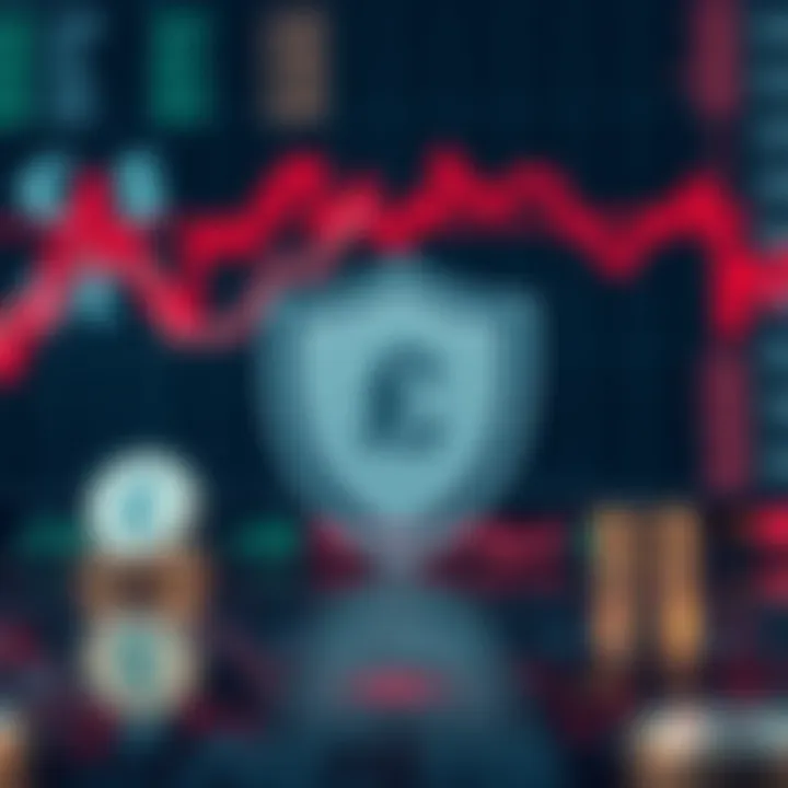 Conceptual graphic depicting currency exchange symbols and a shield representing protection and risk management