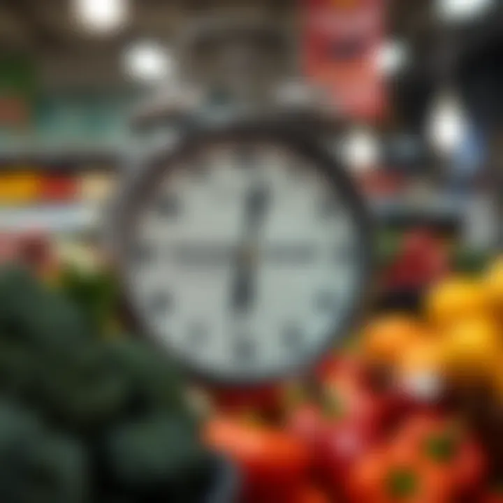 Clock showing typical trading hours for fruit and vegetable stores in Somerset West