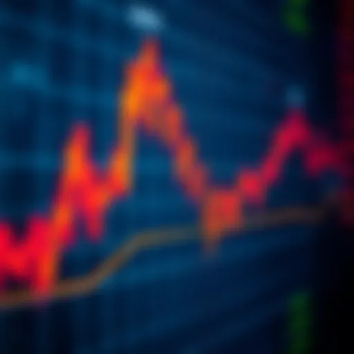 Graph showing currency exchange rate fluctuations in a digital forex market
