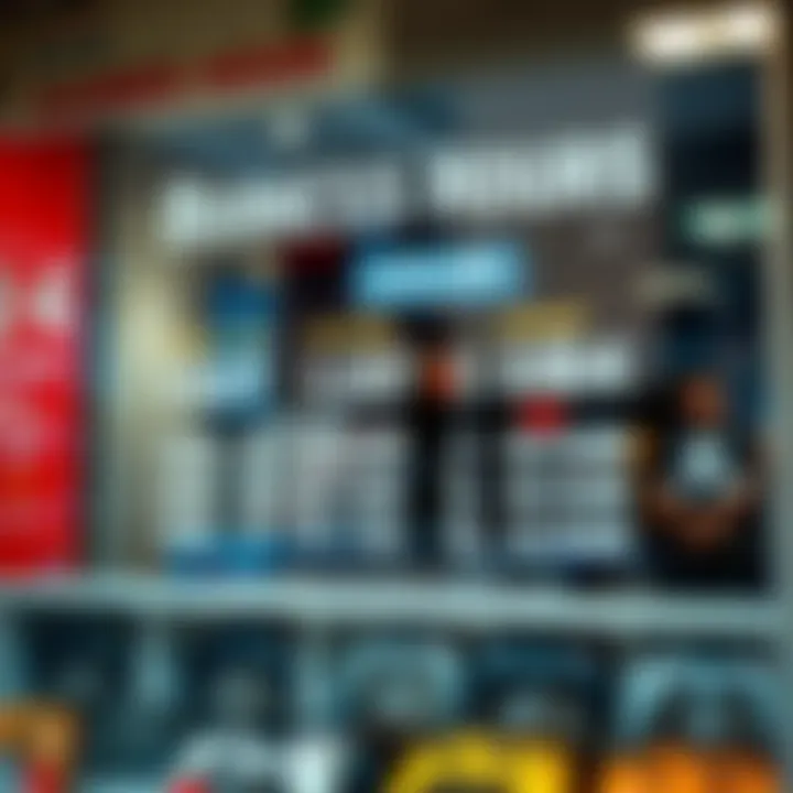 Clock showing business hours on a storefront window with game controllers displayed