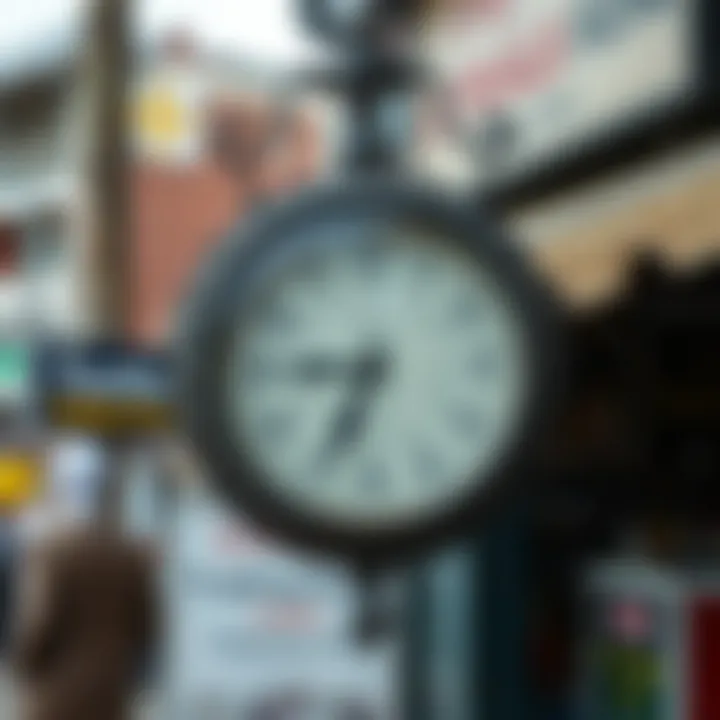 Clock showing general store trading hours in a South African urban setting