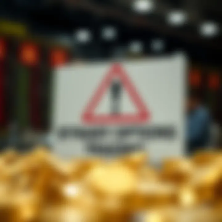 Warning sign indicating risks associated with binary options trading