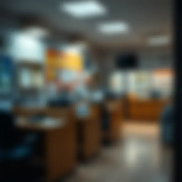 Customer service area inside the Winklespruit Licence Office showing desks and informational brochures